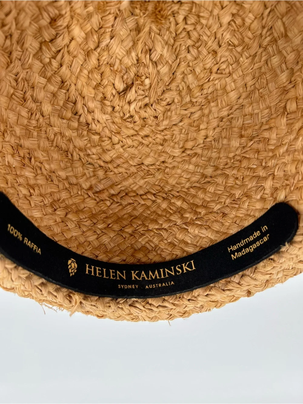 Helen Kaminski Braided Straw Sun Hat with Tassel Tie - Tan
